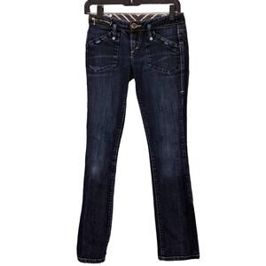 Armani Exchange Unique Embellished Jeans Size 0 Western Buckle Bunny Rodeo Sexy